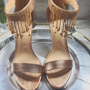 Gold Sparkle Drop Heels